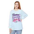 Honor Remember Hope Long Sleeve T-Shirt — Cancer Awareness Ribbon Tee