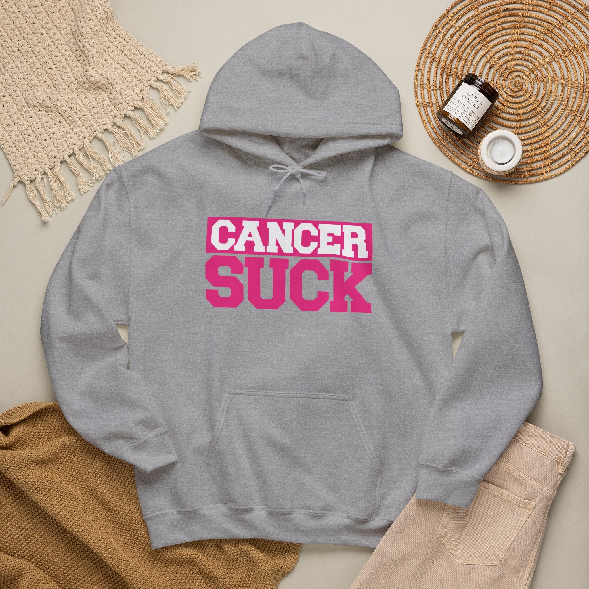 Cancer Suck Hoodie — Bold Pink Cancer Awareness Pullover