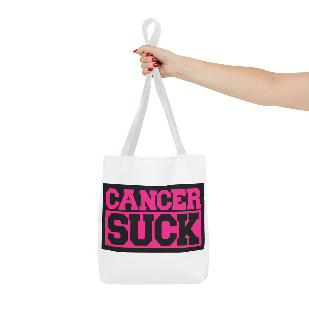 Canvas Tote Bag — "Cancer Suck" Bold Pink Awareness Tote