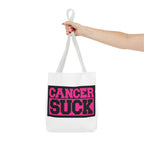 Canvas Tote Bag — "Cancer Suck" Bold Pink Awareness Tote