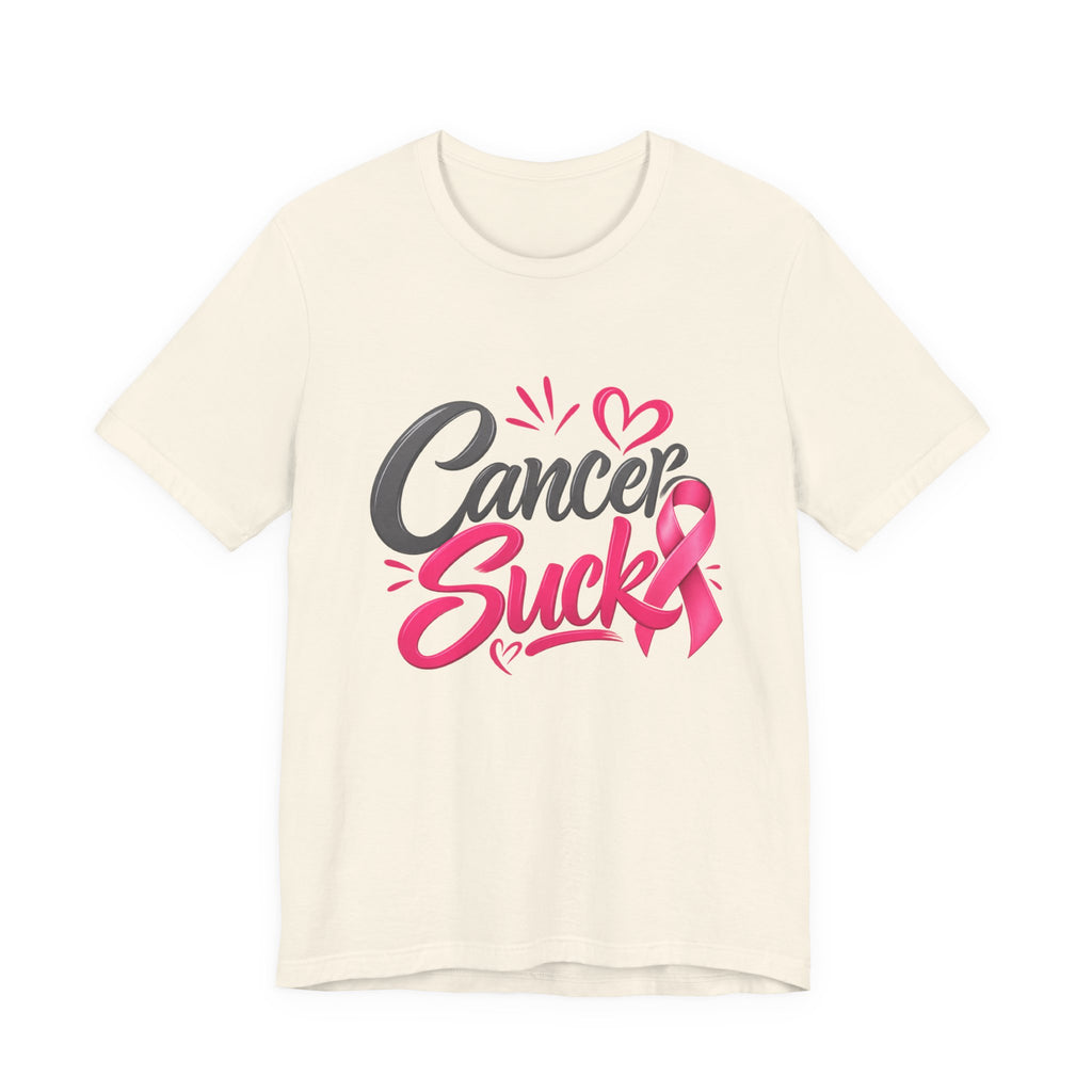 Breast Cancer Awareness Tee — "Cancer Sucks" Pink Ribbon Shirt