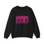 Crewneck Sweatshirt — "Cancer Suck" Bold Pink Awareness Pullover