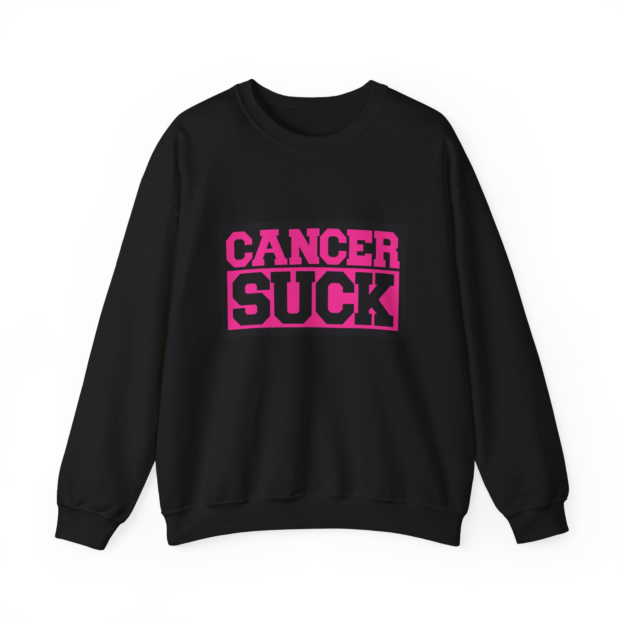 Crewneck Sweatshirt — "Cancer Suck" Bold Pink Awareness Pullover