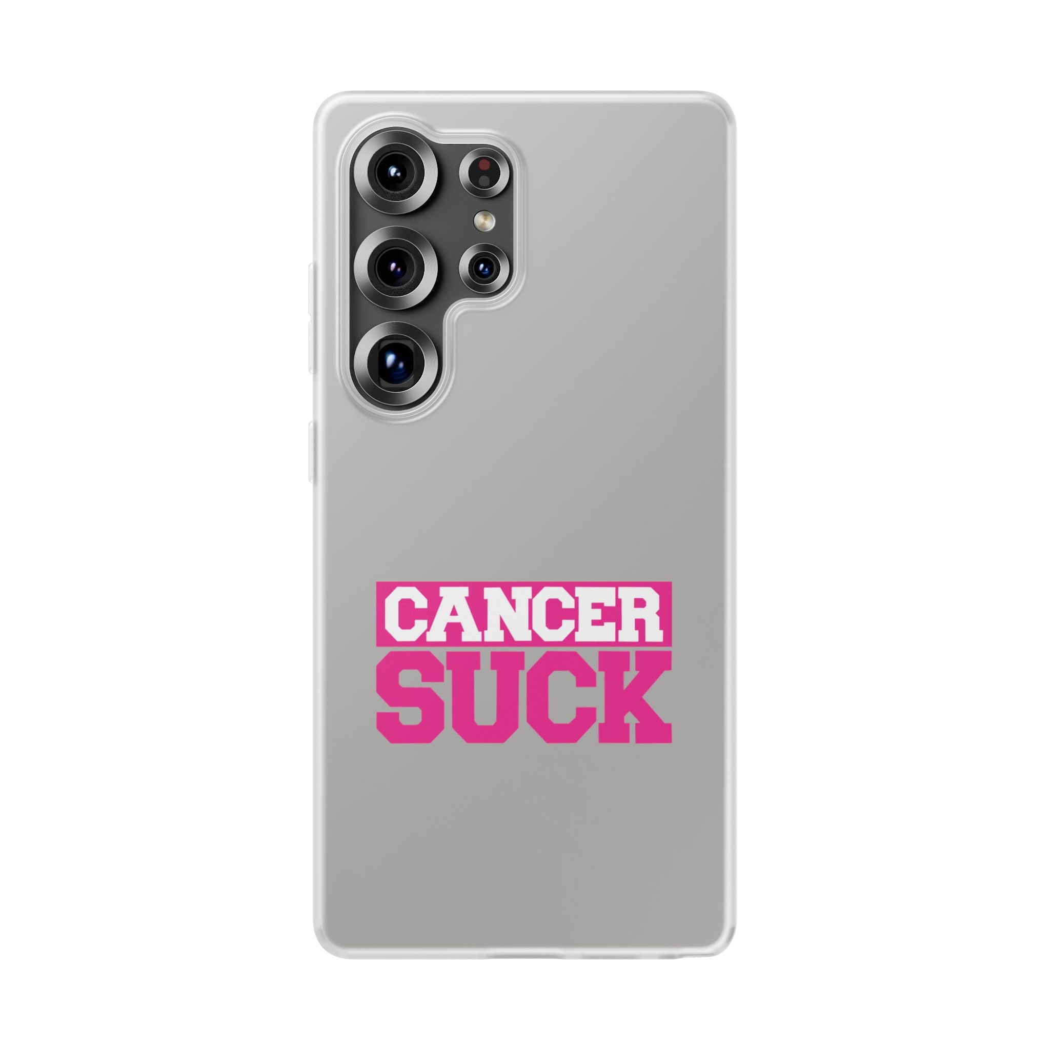 Phone Case — "Cancer Suck" Pink Awareness Flexi Case