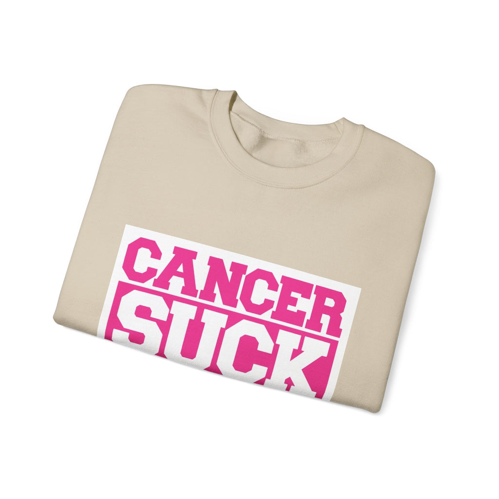 Cancer Suck Crewneck Sweatshirt — Pink Awareness Pullover for Survivors & Supporters