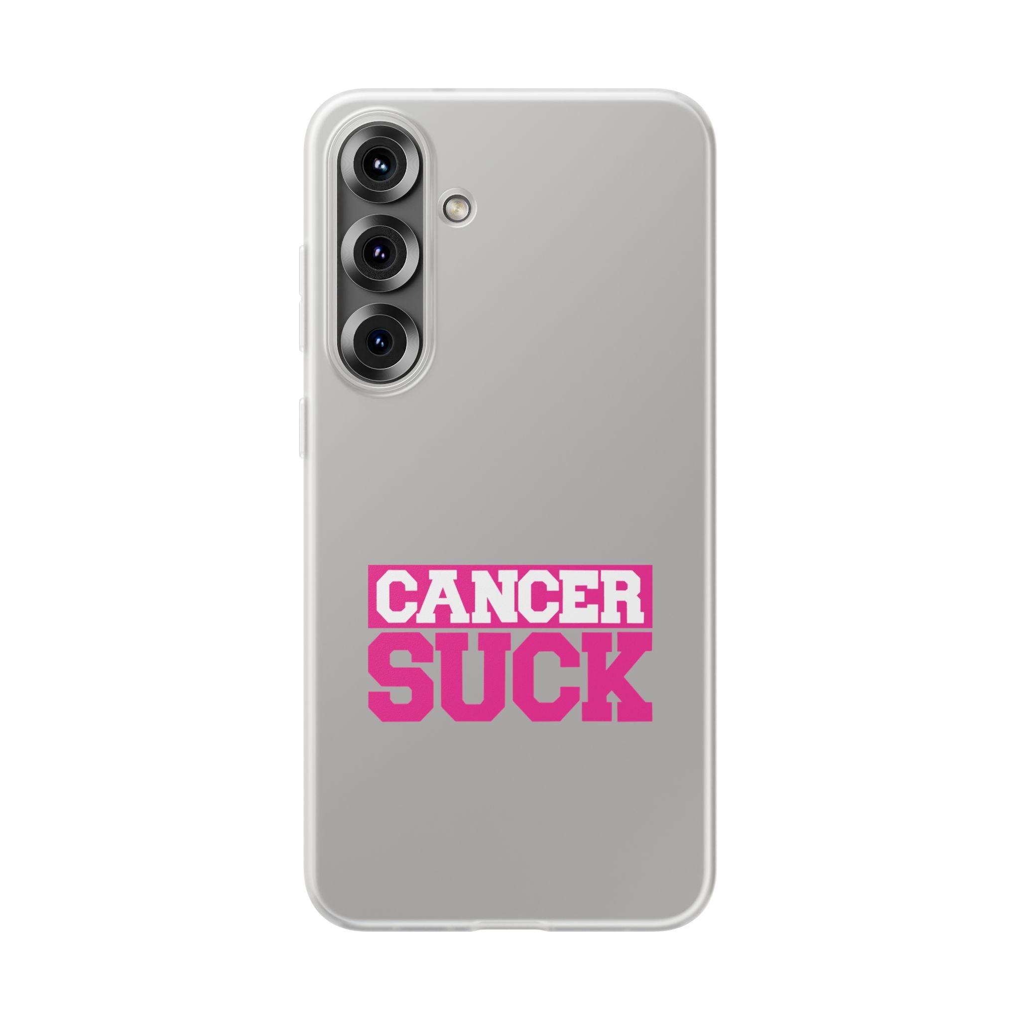 Phone Case — "Cancer Suck" Pink Awareness Flexi Case