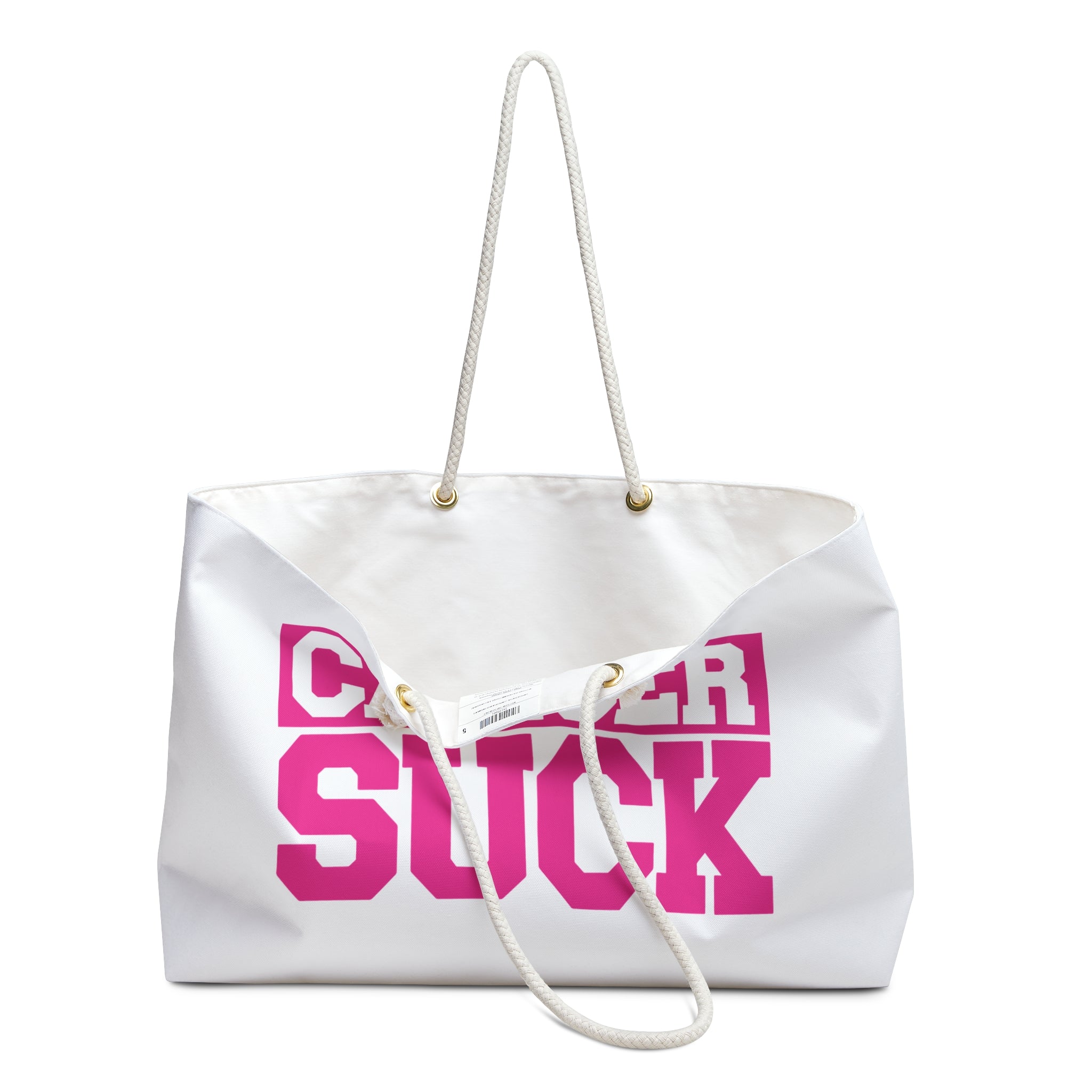Cancer Suck Weekender Bag — Pink Awareness Travel Tote