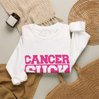 Cancer Suck Crewneck Sweatshirt — Pink Awareness Pullover for Survivors & Supporters