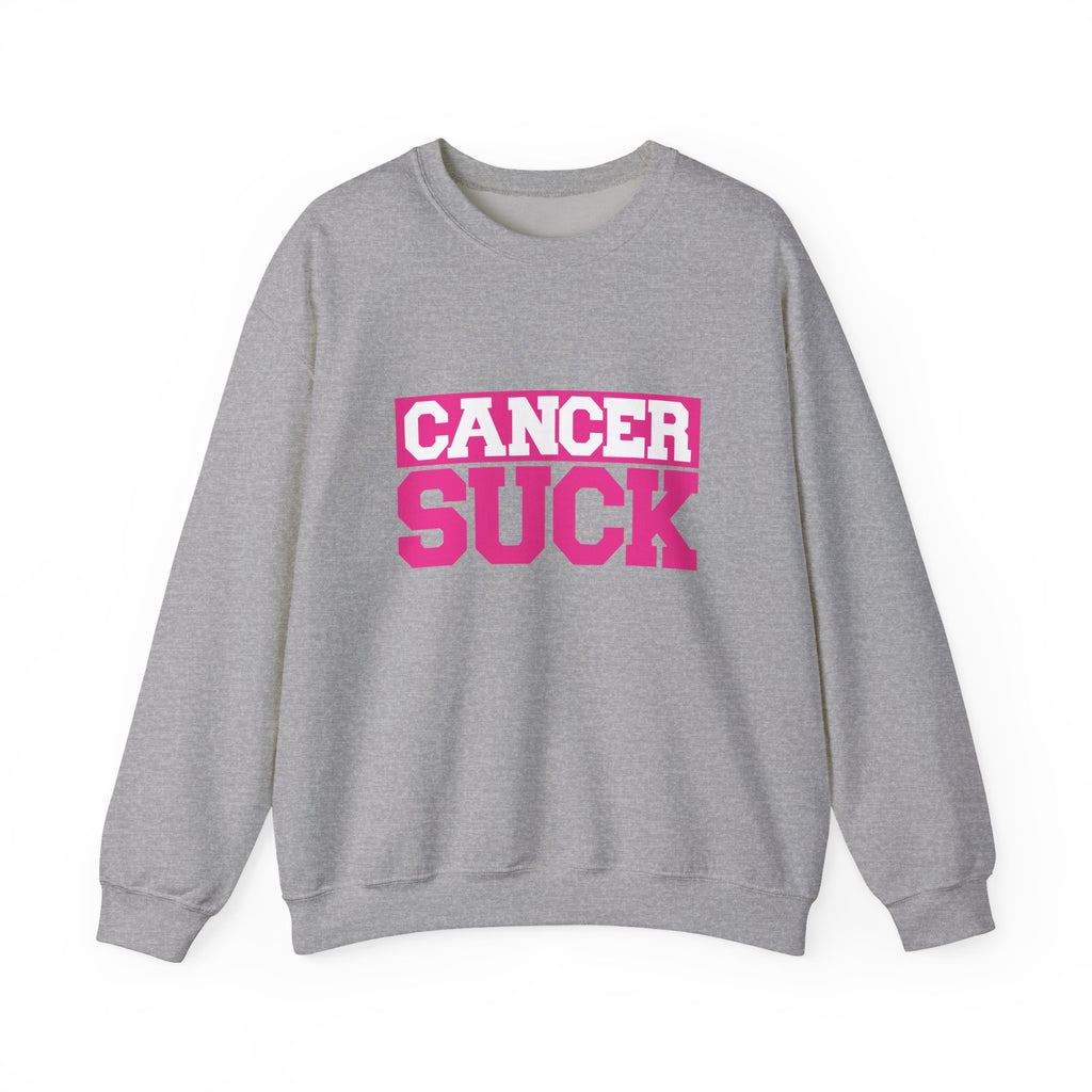 Crewneck Sweatshirt - "Cancer Suck" Bold Pink Awareness Pullover