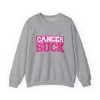 Crewneck Sweatshirt - "Cancer Suck" Bold Pink Awareness Pullover