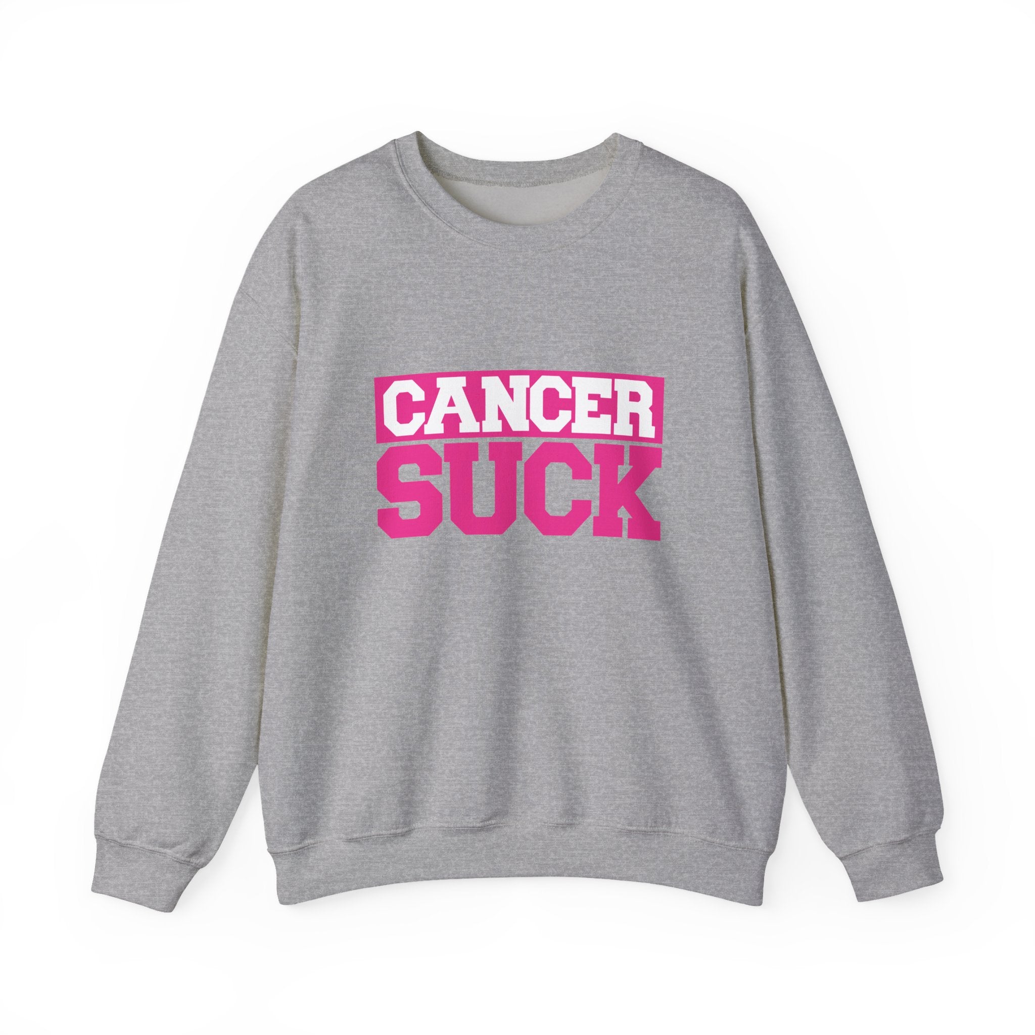 Crewneck Sweatshirt - "Cancer Suck" Bold Pink Awareness Pullover
