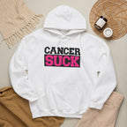 Cancer Suck Hoodie — Pink Awareness Support Pullover