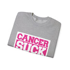 Cancer Suck Crewneck Sweatshirt — Pink Awareness Pullover for Survivors & Supporters