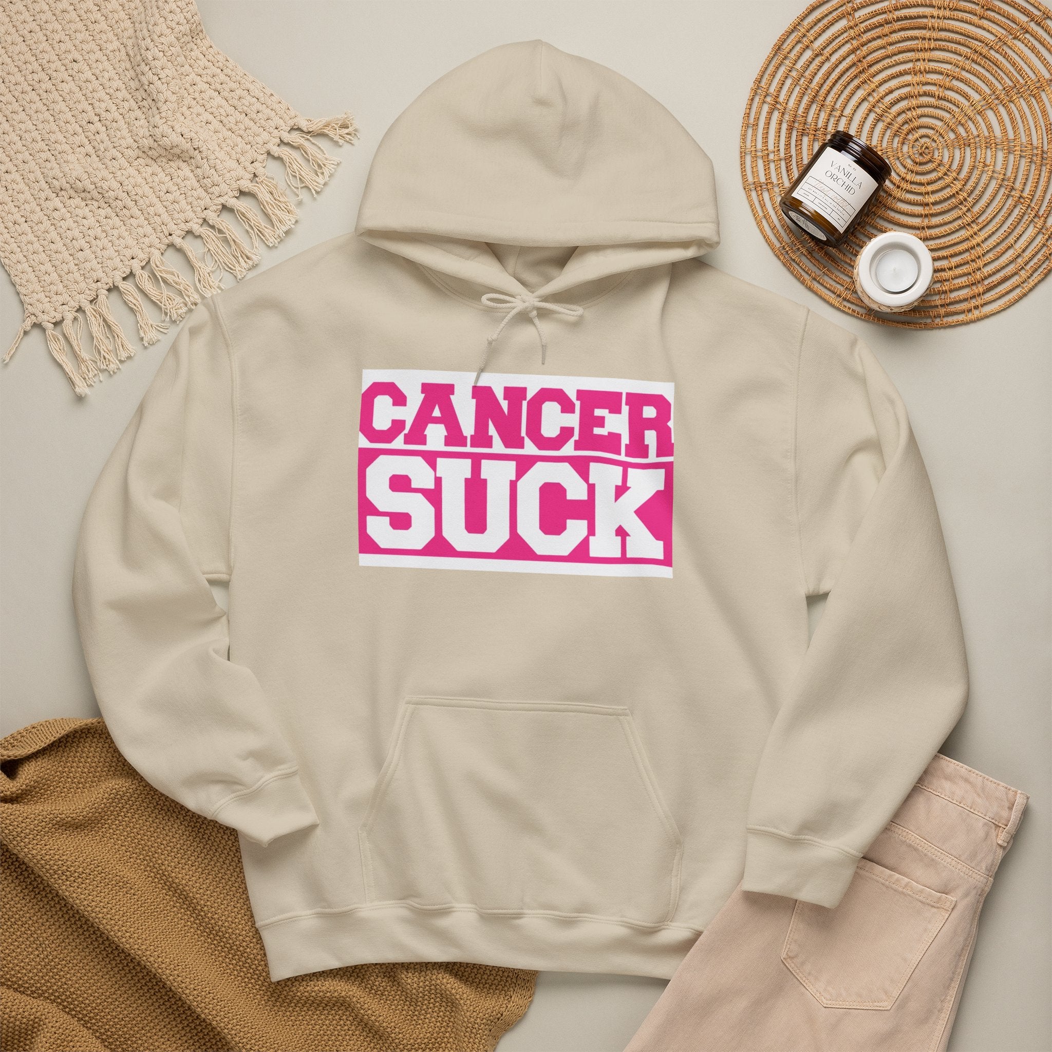 Cancer Suck Hoodie — Bold Pink Breast Cancer Awareness Sweatshirt