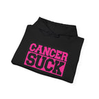 Cancer Suck Hoodie — Pink Awareness Statement Pullover