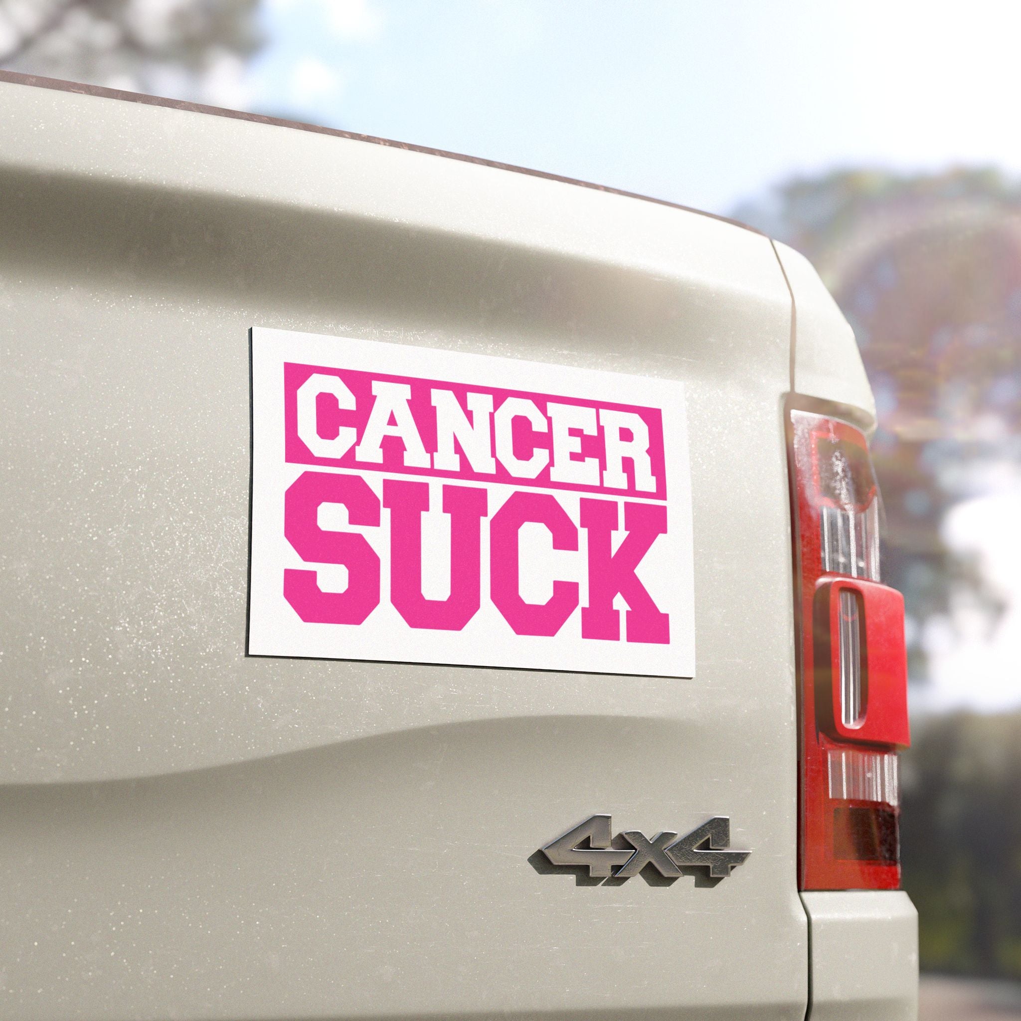 Car Magnet - "Cancer Suck" Pink Awareness Magnetic Decal