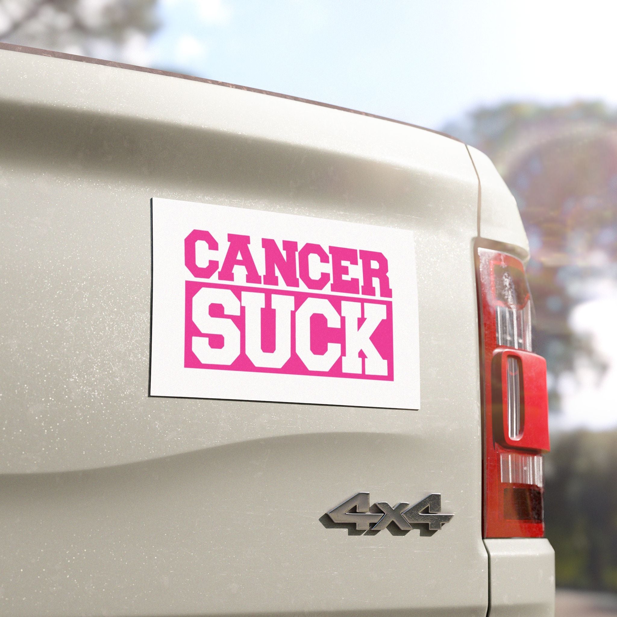 Car Magnet — "CANCER SUCK" Pink Awareness Support Sticker