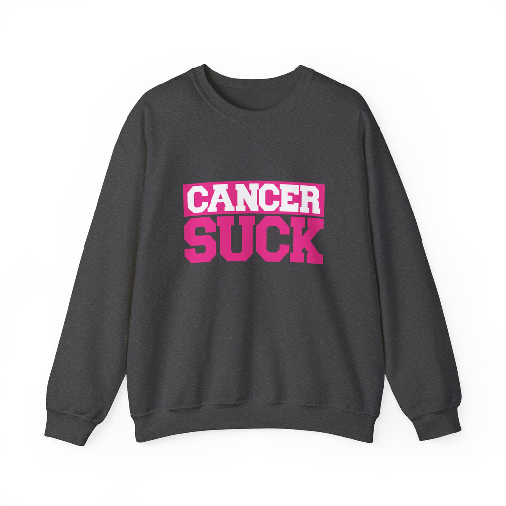 Crewneck Sweatshirt - "Cancer Suck" Bold Pink Awareness Pullover