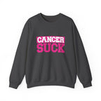 Crewneck Sweatshirt - "Cancer Suck" Bold Pink Awareness Pullover