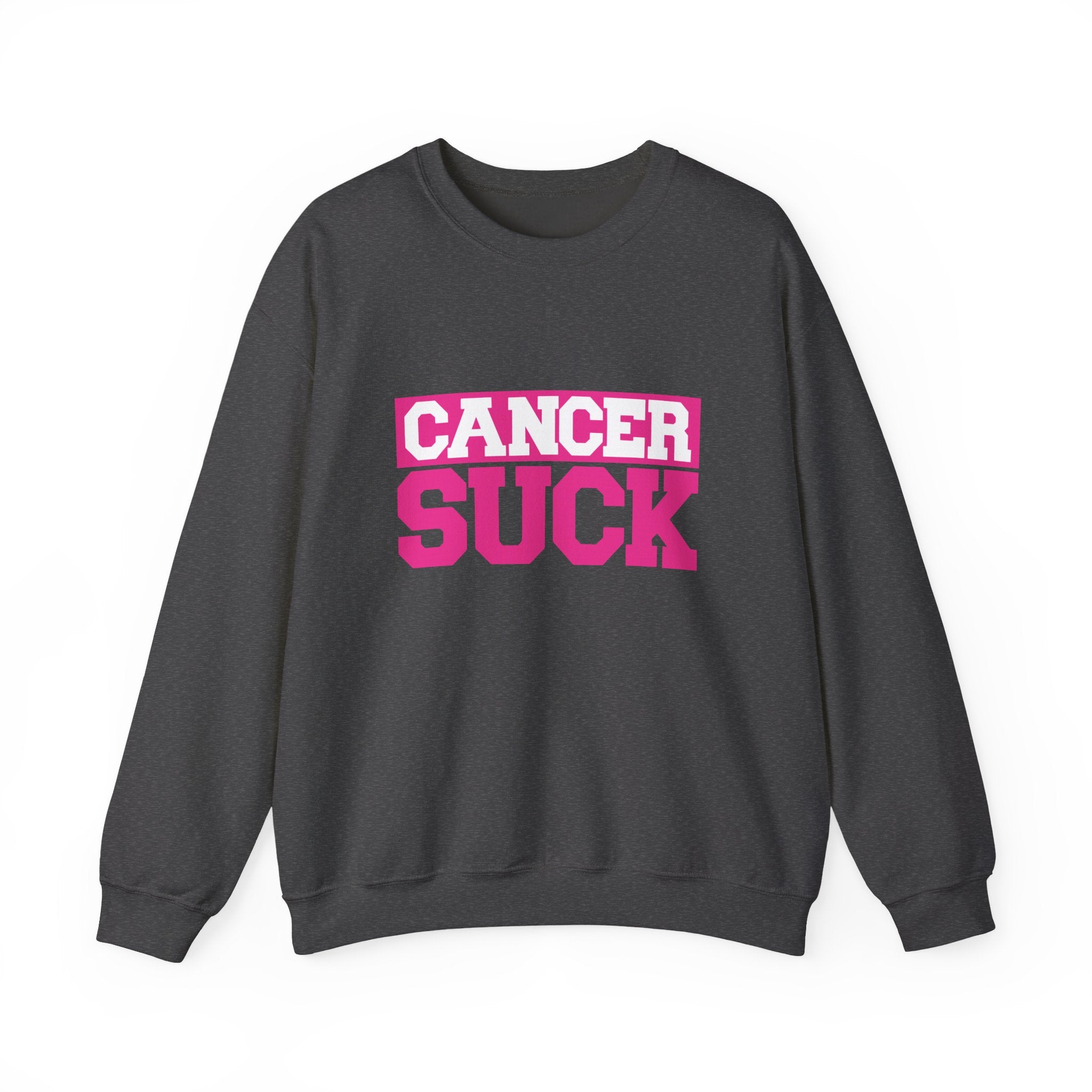 Crewneck Sweatshirt - "Cancer Suck" Bold Pink Awareness Pullover
