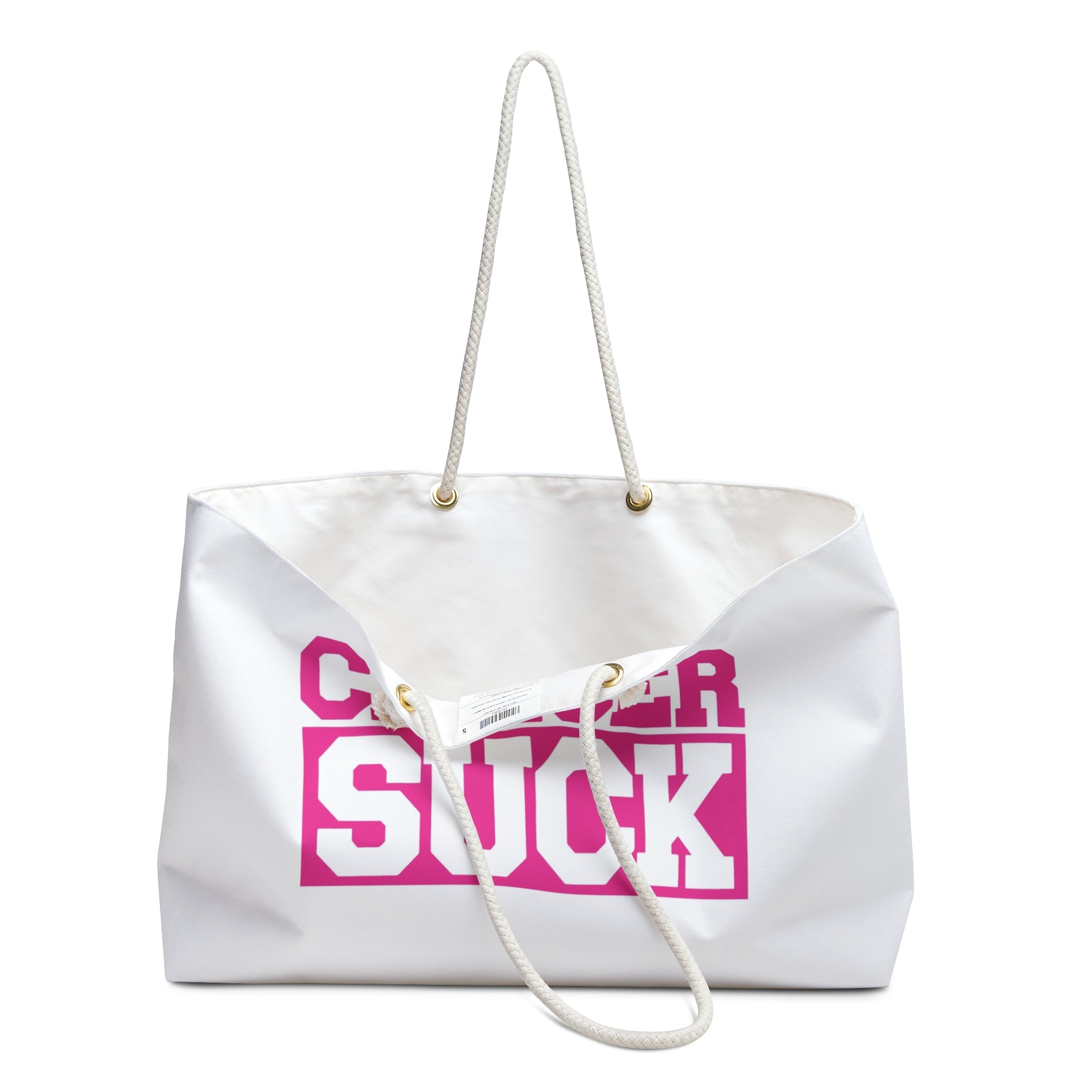 Cancer Suck Weekender Bag — Pink Awareness Travel Tote for Survivors & Supporters