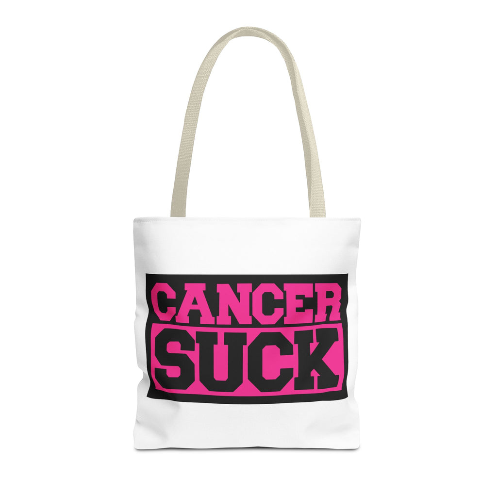 Canvas Tote Bag — "Cancer Suck" Bold Pink Awareness Tote