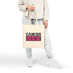 Cancer Suck Canvas Tote Bag – Breast Cancer Awareness Shopper