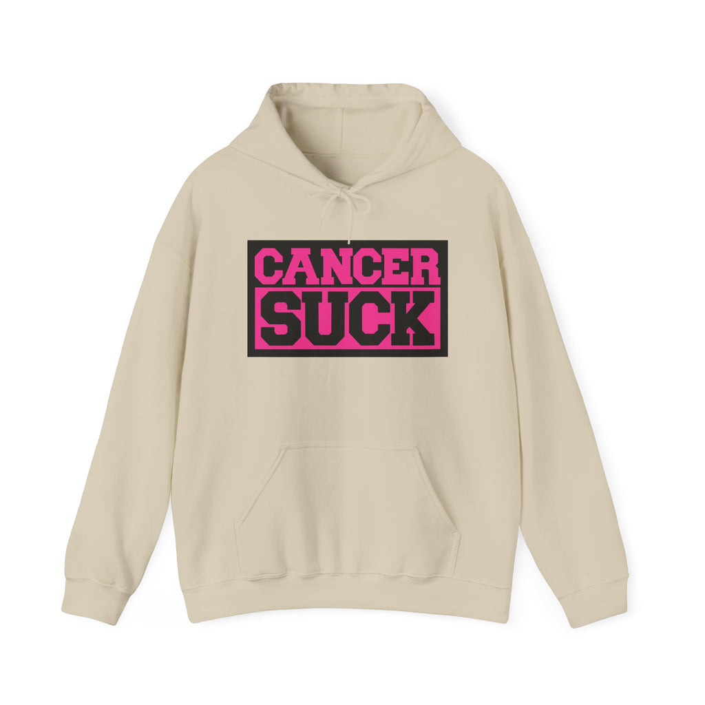 Cancer Suck Hoodie — Pink Awareness Statement Pullover