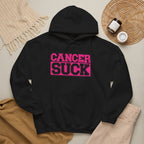 Cancer Suck Hoodie — Pink Awareness Statement Pullover