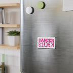 Cancer Suck Die-Cut Magnet — Pink Awareness Refrigerator Magnet