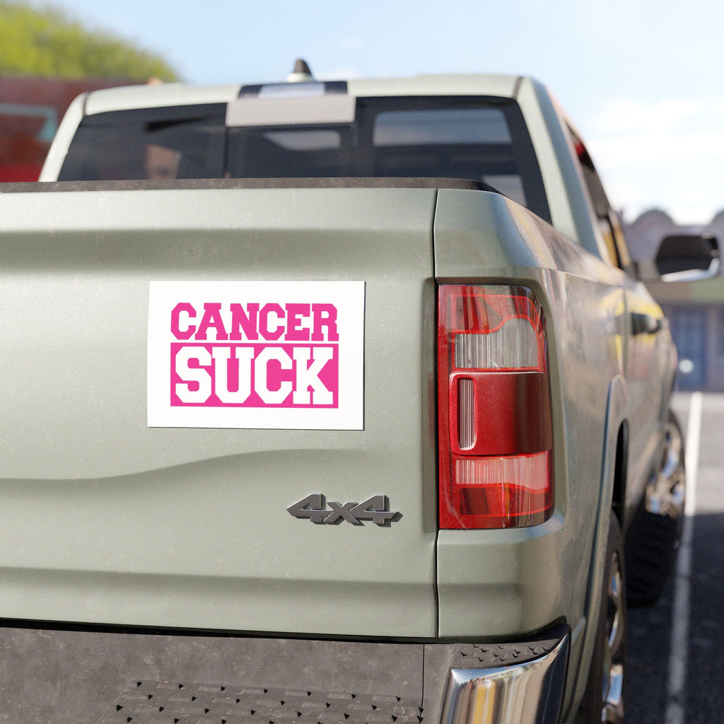 Car Magnet — "CANCER SUCK" Pink Awareness Support Sticker