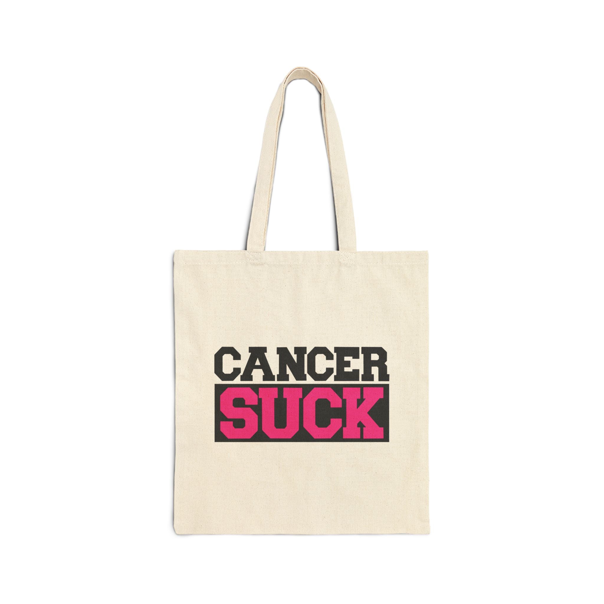 Cancer Suck Canvas Tote Bag – Breast Cancer Awareness Shopper