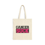 Cancer Suck Canvas Tote Bag – Breast Cancer Awareness Shopper