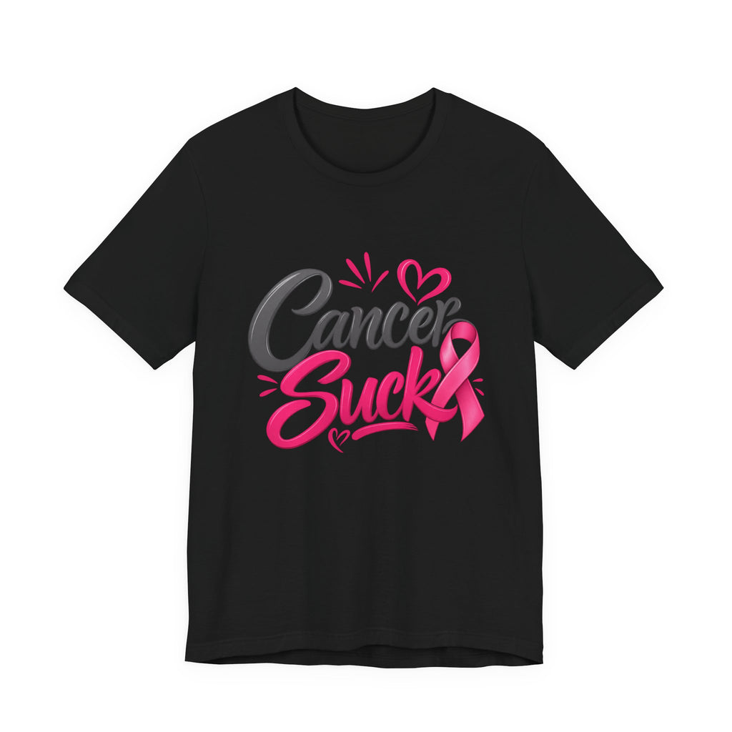 Breast Cancer Awareness Tee — "Cancer Sucks" Pink Ribbon Shirt