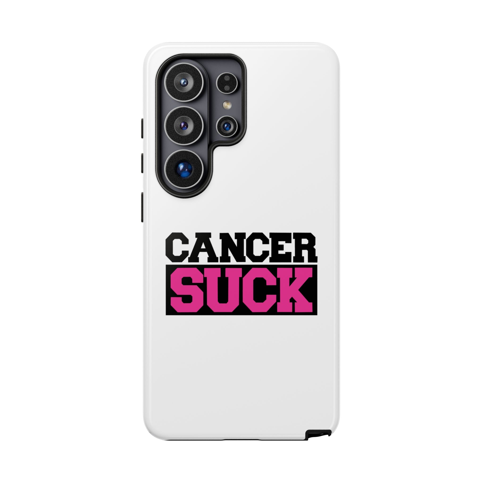 Phone Case — "Cancer Suck" Pink Awareness Tough Case