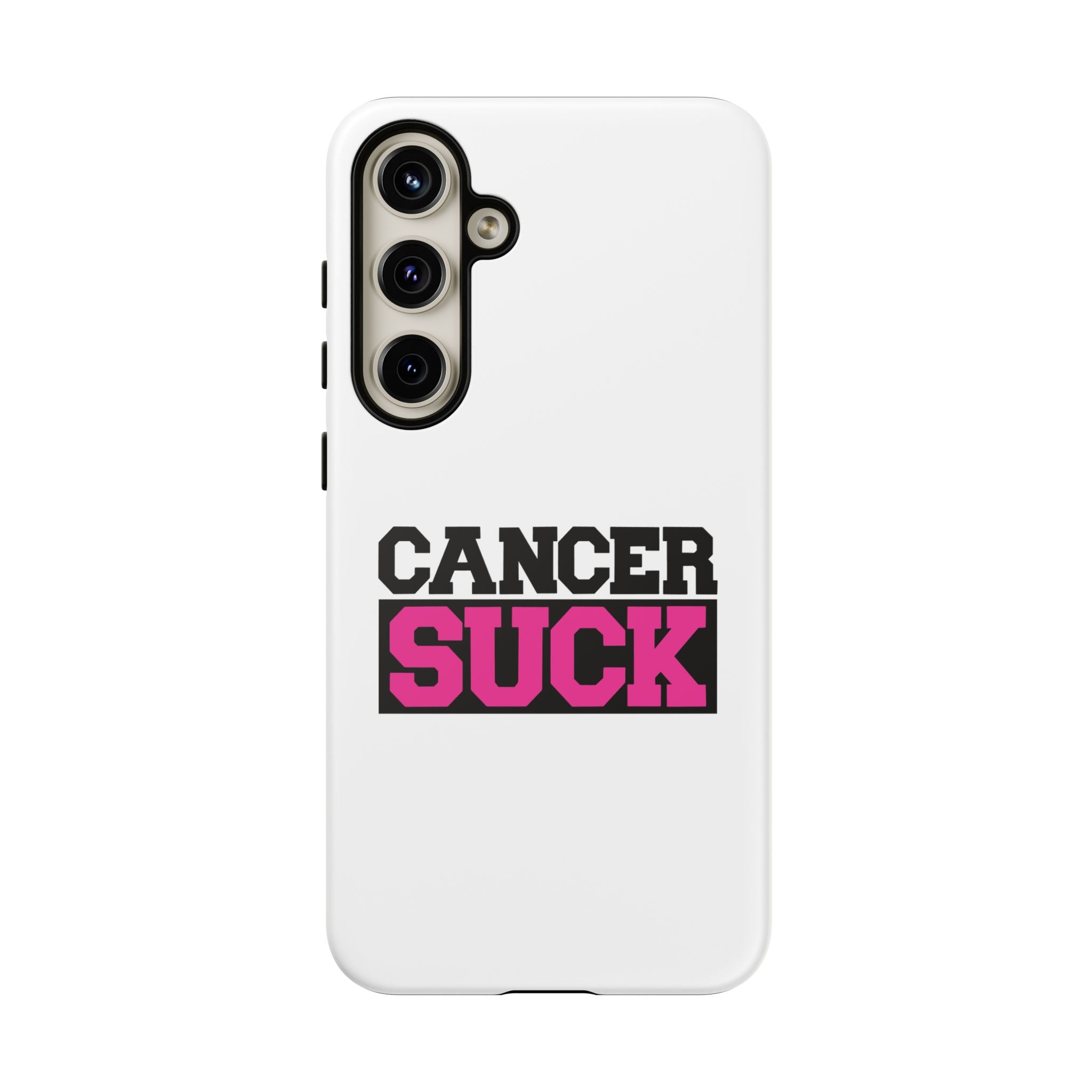 Phone Case — "Cancer Suck" Pink Awareness Tough Case