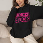 Cancer Suck Hoodie — Pink Awareness Statement Pullover
