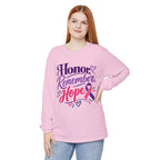 Honor Remember Hope Long Sleeve T-Shirt — Cancer Awareness Ribbon Tee