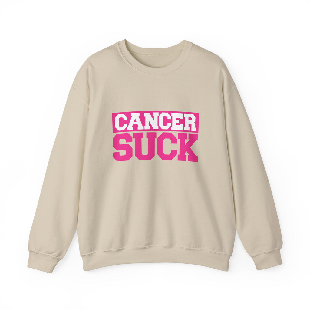 Crewneck Sweatshirt - "Cancer Suck" Bold Pink Awareness Pullover