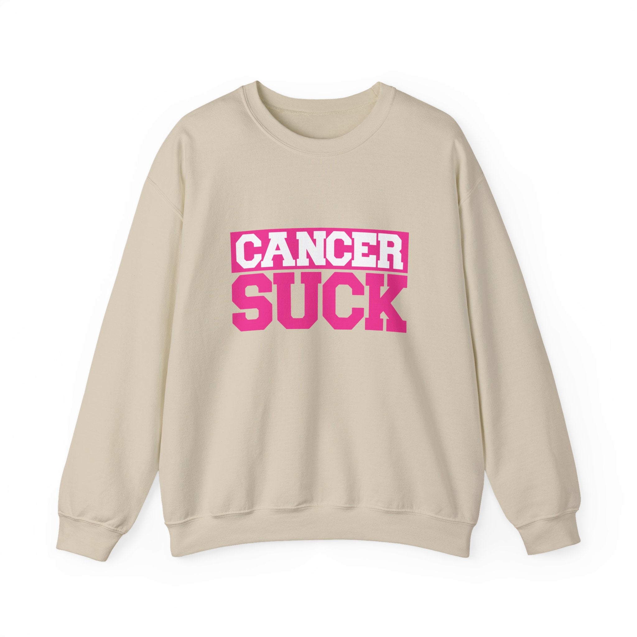 Crewneck Sweatshirt - "Cancer Suck" Bold Pink Awareness Pullover