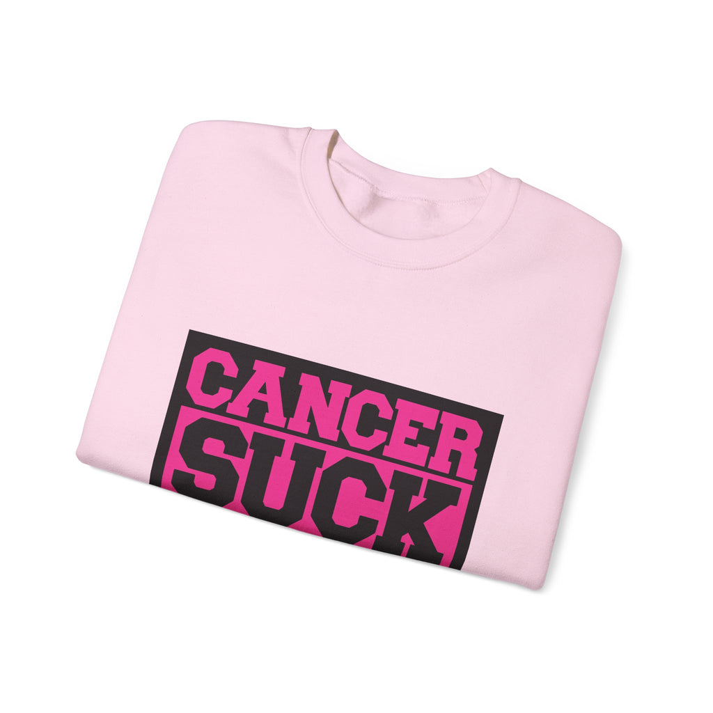 Crewneck Sweatshirt — "Cancer Suck" Bold Pink Awareness Pullover