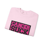 Crewneck Sweatshirt — "Cancer Suck" Bold Pink Awareness Pullover