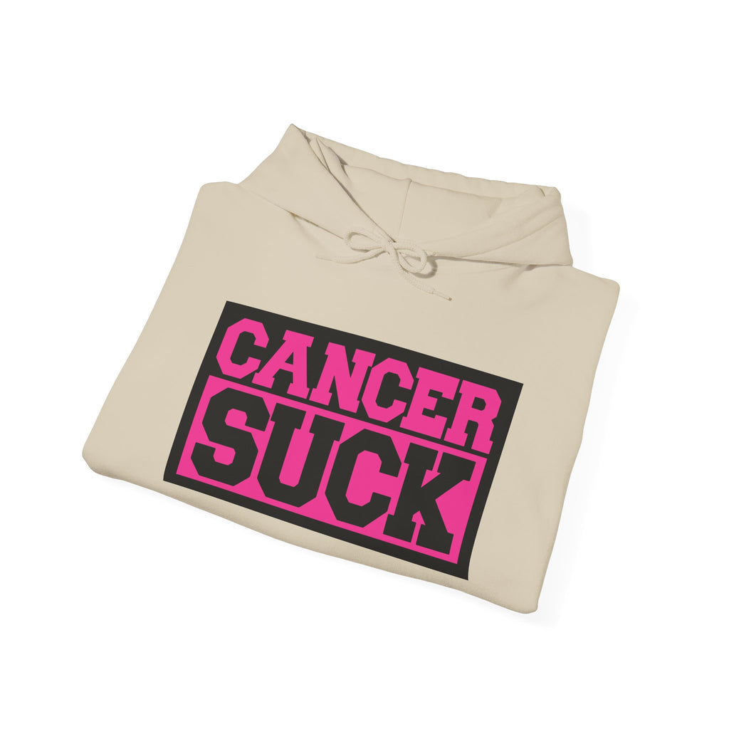 Cancer Suck Hoodie — Pink Awareness Statement Pullover