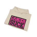 Cancer Suck Hoodie — Pink Awareness Statement Pullover