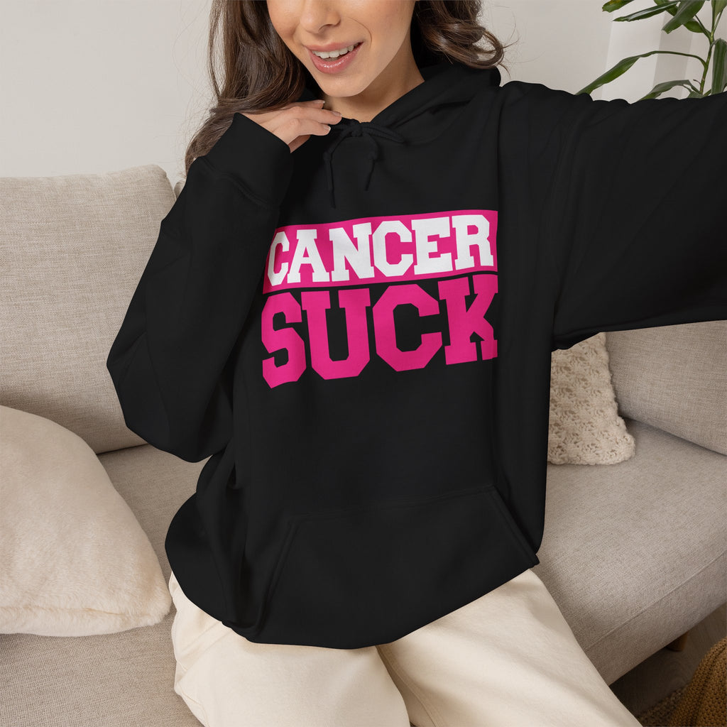 Cancer Suck Hoodie — Bold Pink Cancer Awareness Pullover