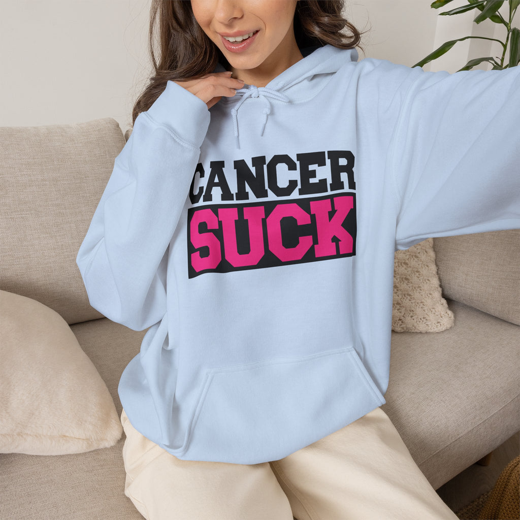 Cancer Suck Hoodie — Pink Awareness Support Pullover
