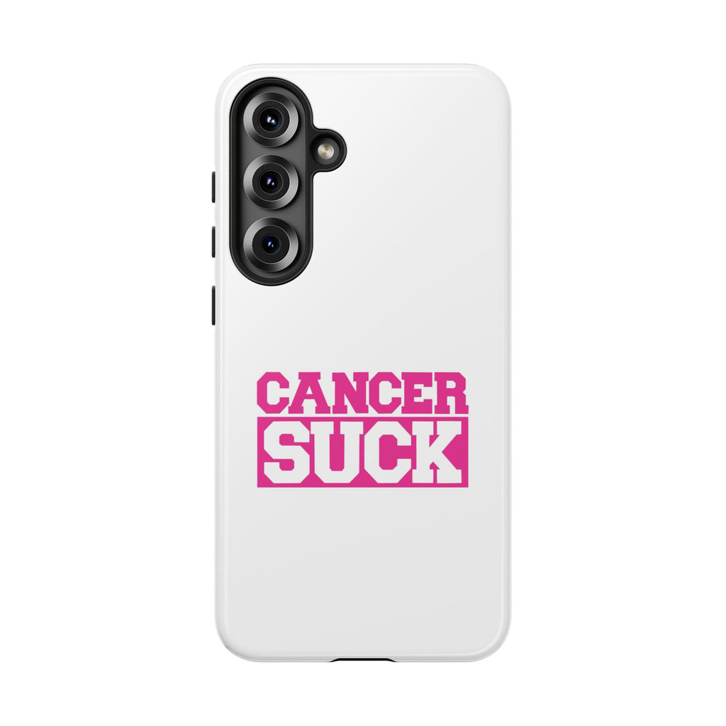 Phone Case — "CANCER SUCK" Pink Awareness Tough Case