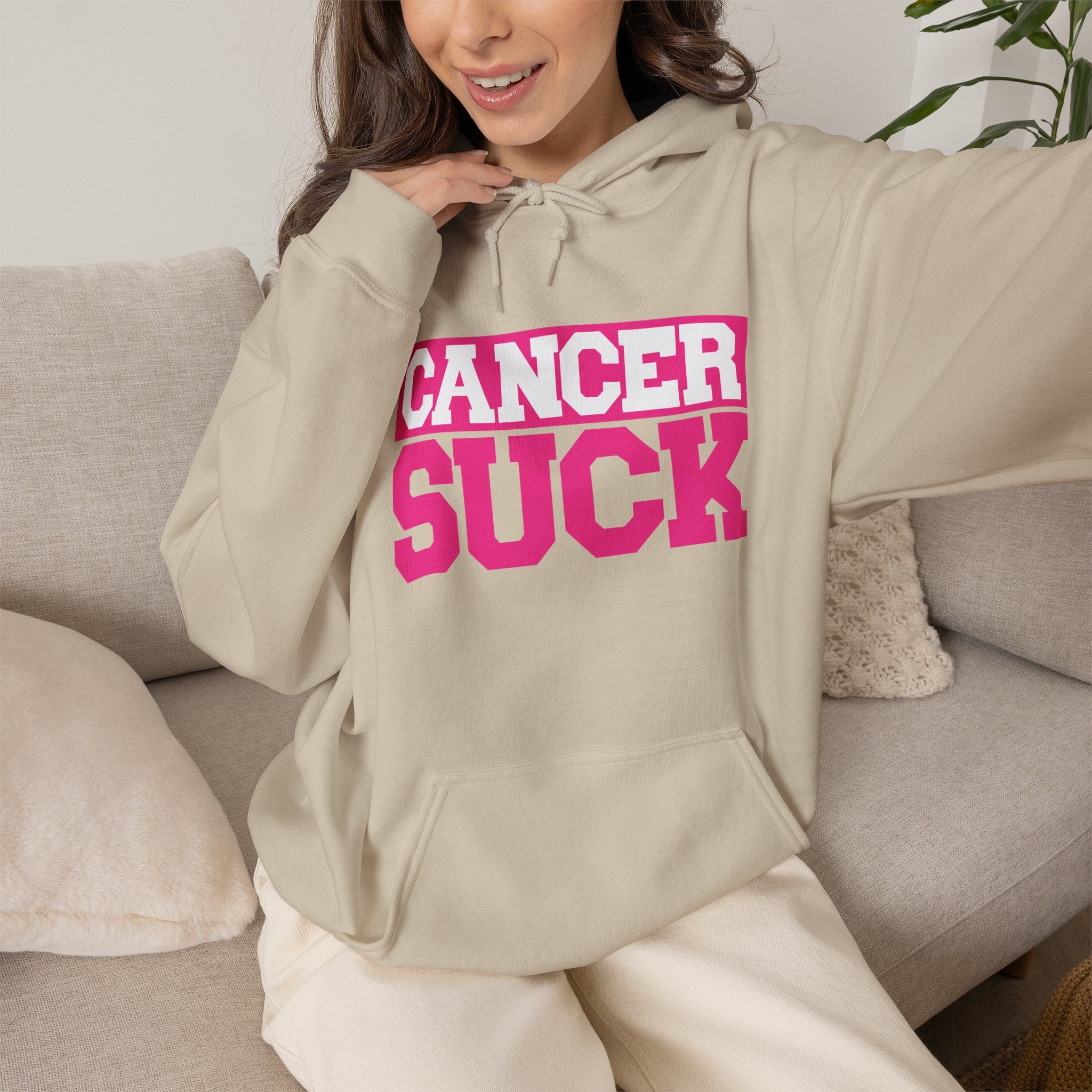Cancer Suck Hoodie — Bold Pink Cancer Awareness Pullover