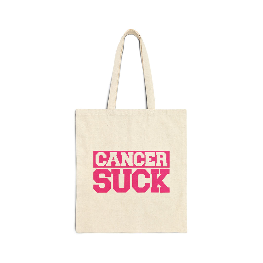 Tote Bag — "Cancer Suck" Pink Awareness Canvas Tote