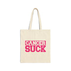 Tote Bag — "Cancer Suck" Pink Awareness Canvas Tote